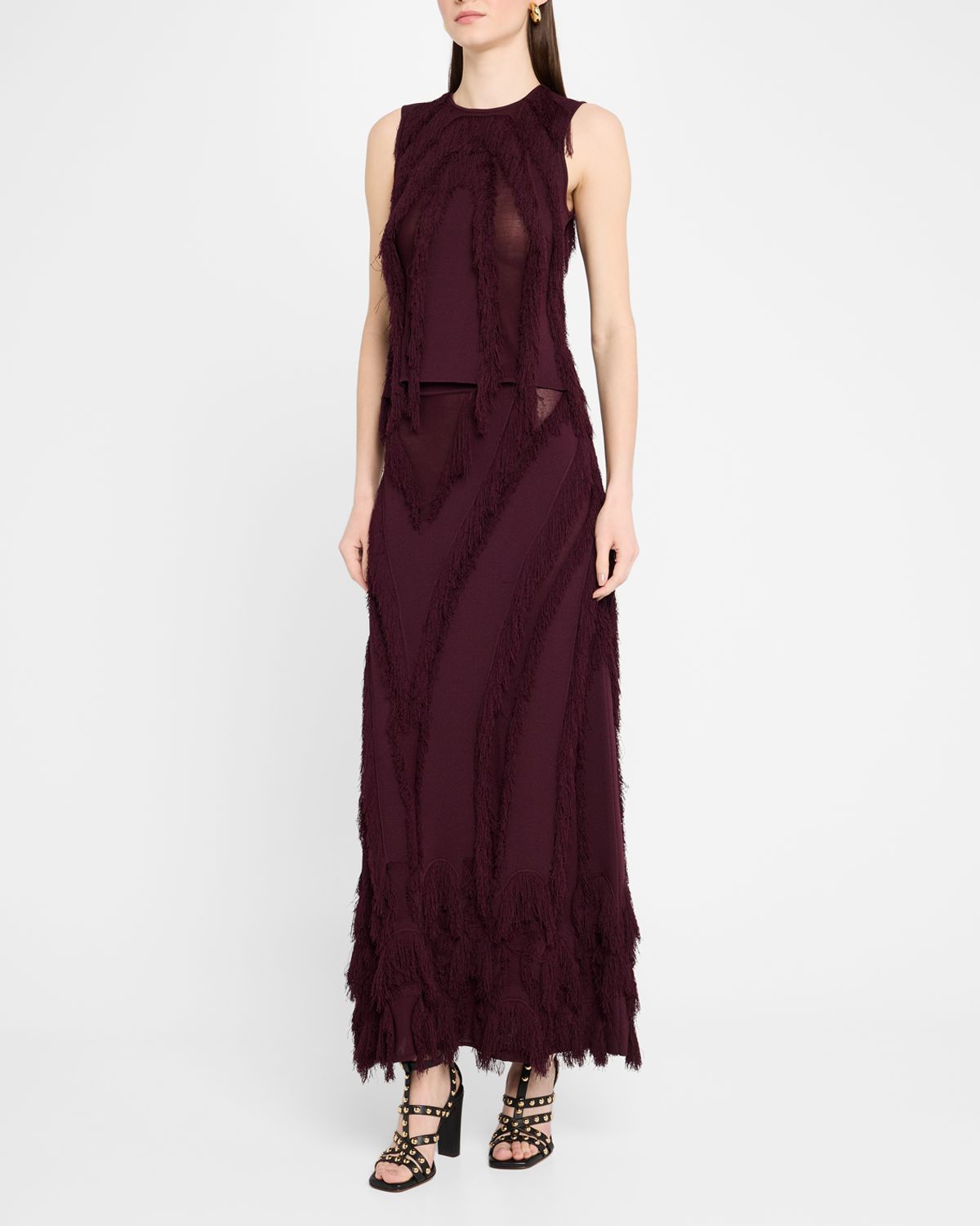 Ulla Johnson Astrid Macrame Fringe Knit Maxi Skirt