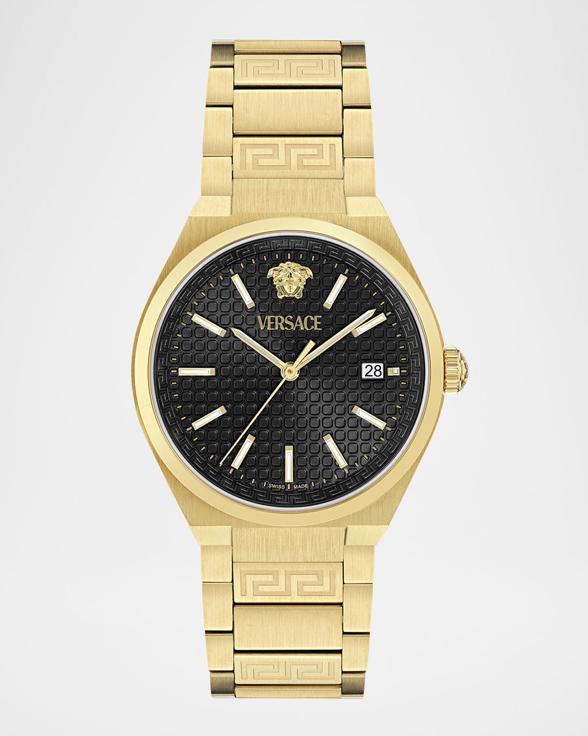 Versace V-Auria 39MM IP Yellow Gold Bracelet Watch