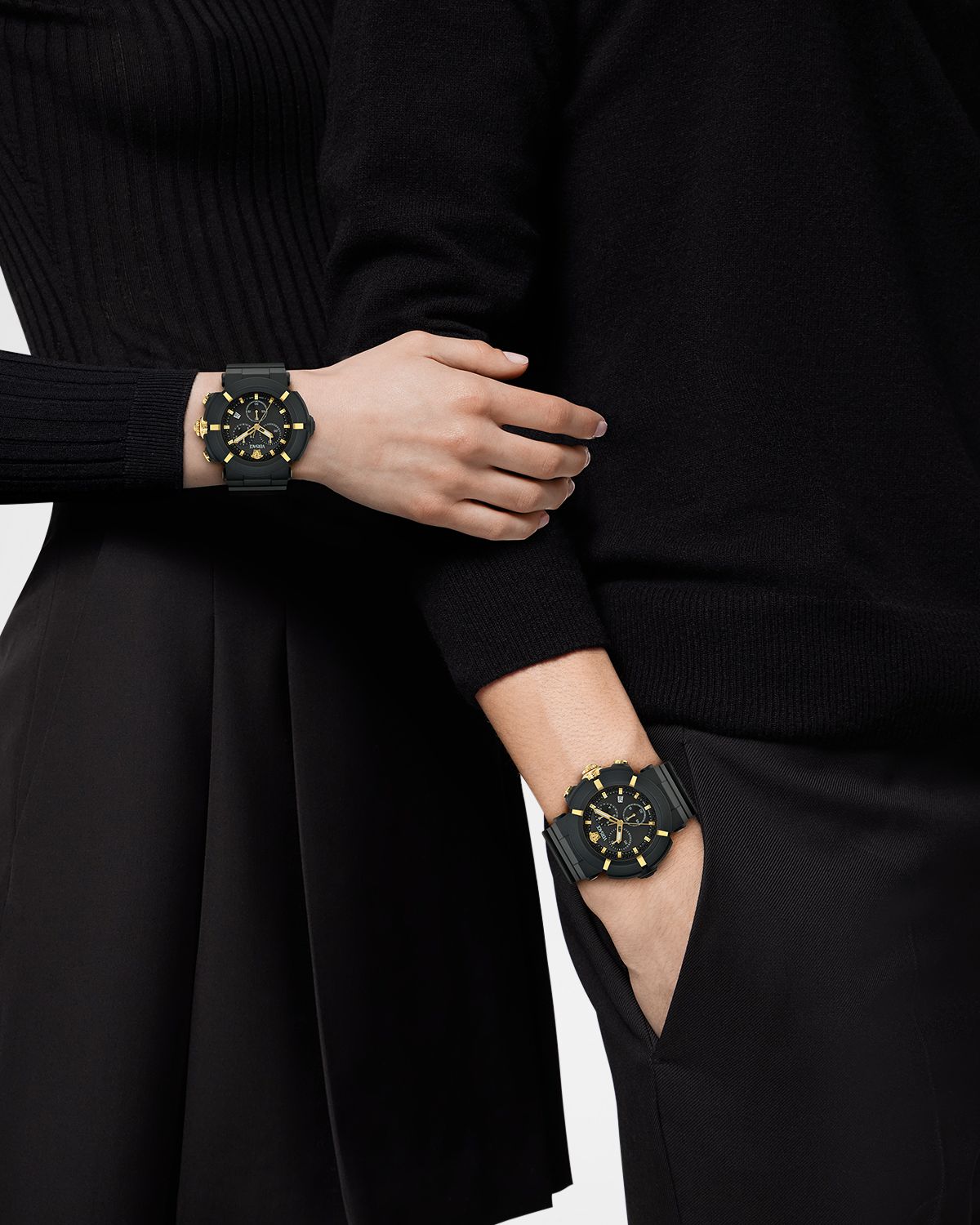 Versace Real Active Chrono 45MM Black Ecoceramic Watch