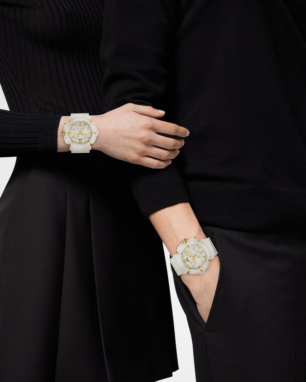 Versace Real Active Chrono 45MM White Ecoceramic Watch