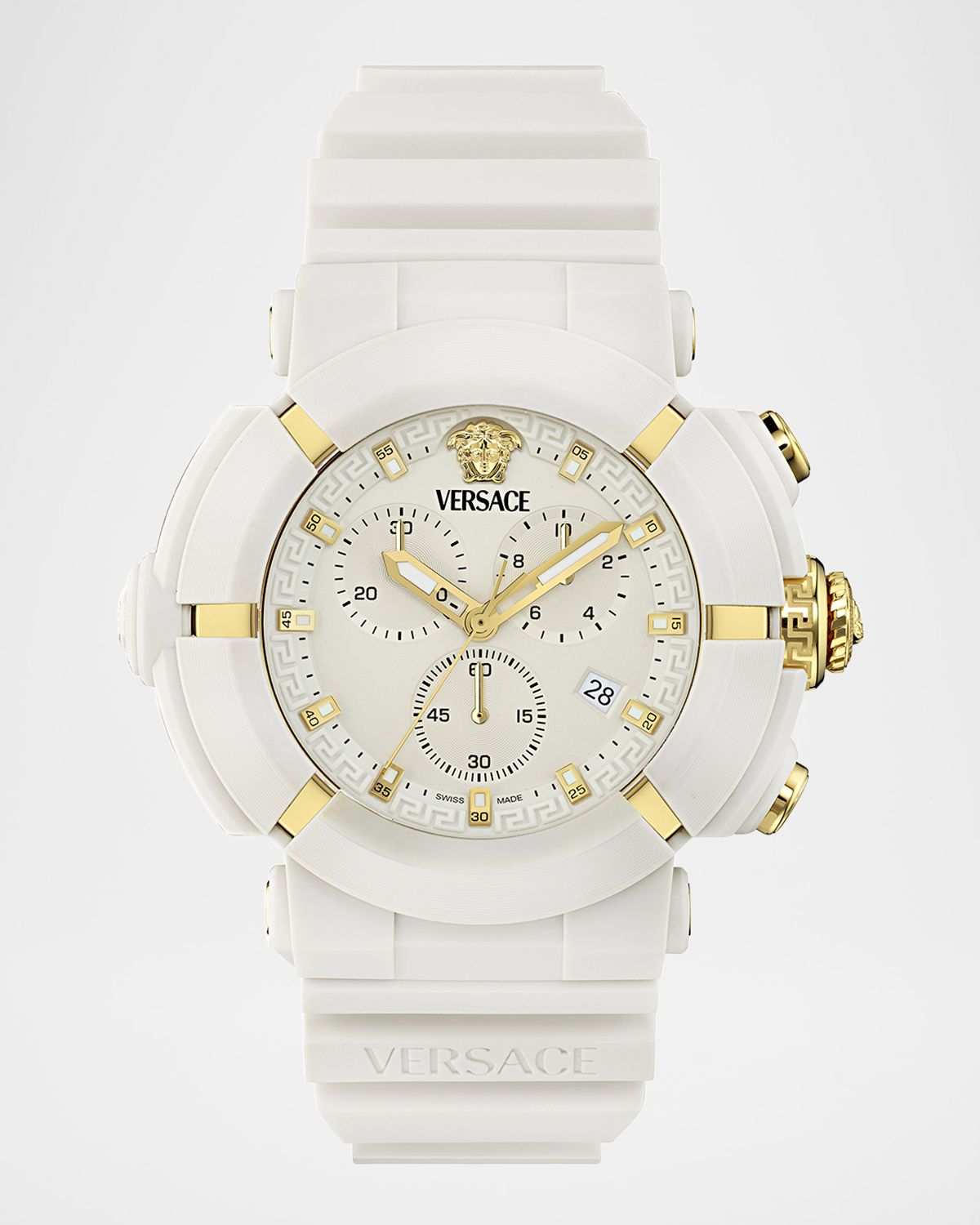 Versace Real Active Chrono 45MM White Ecoceramic Watch