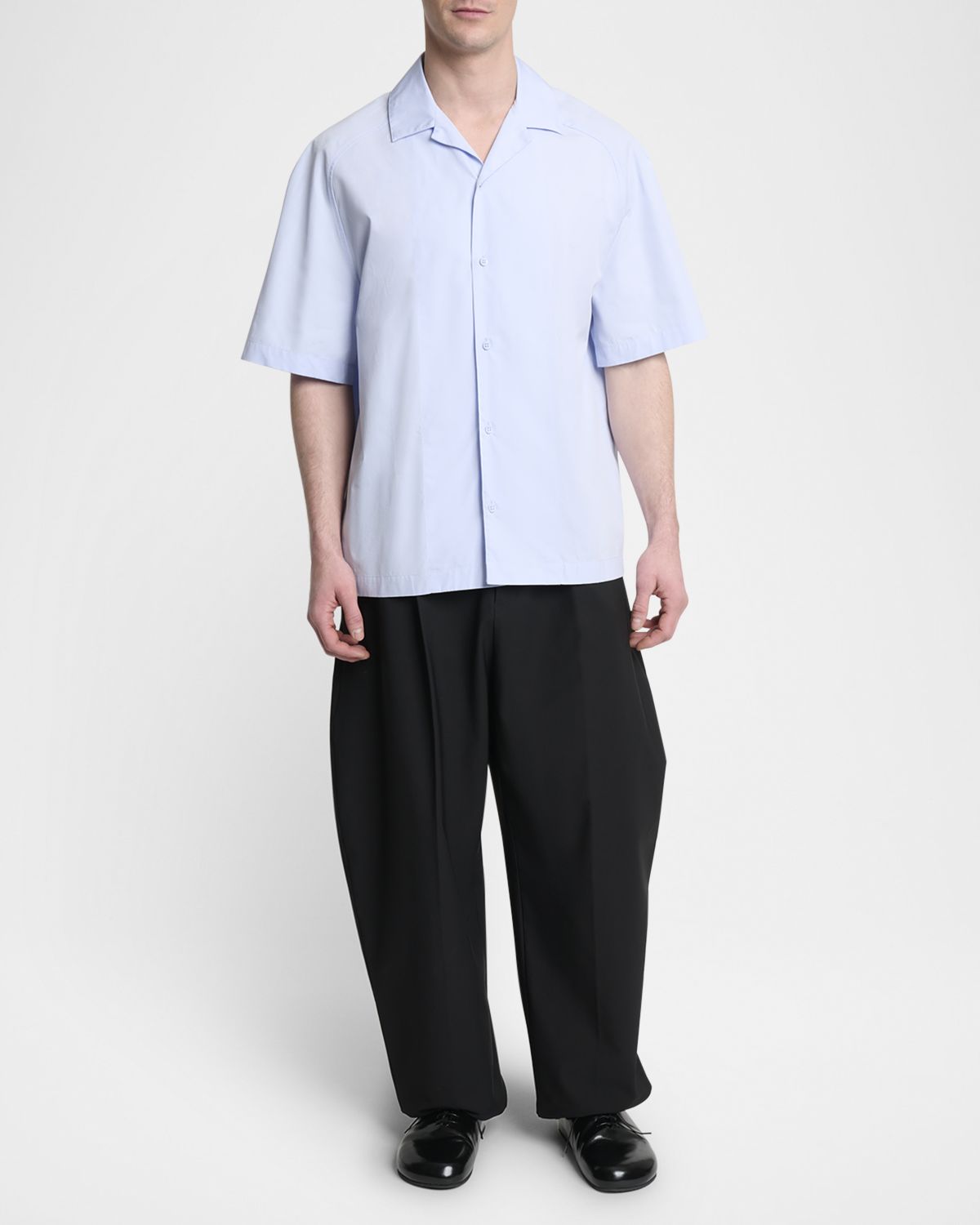 Jacquemus Men 's The Fonccio Poplin J-Embroidered Camp Shirt