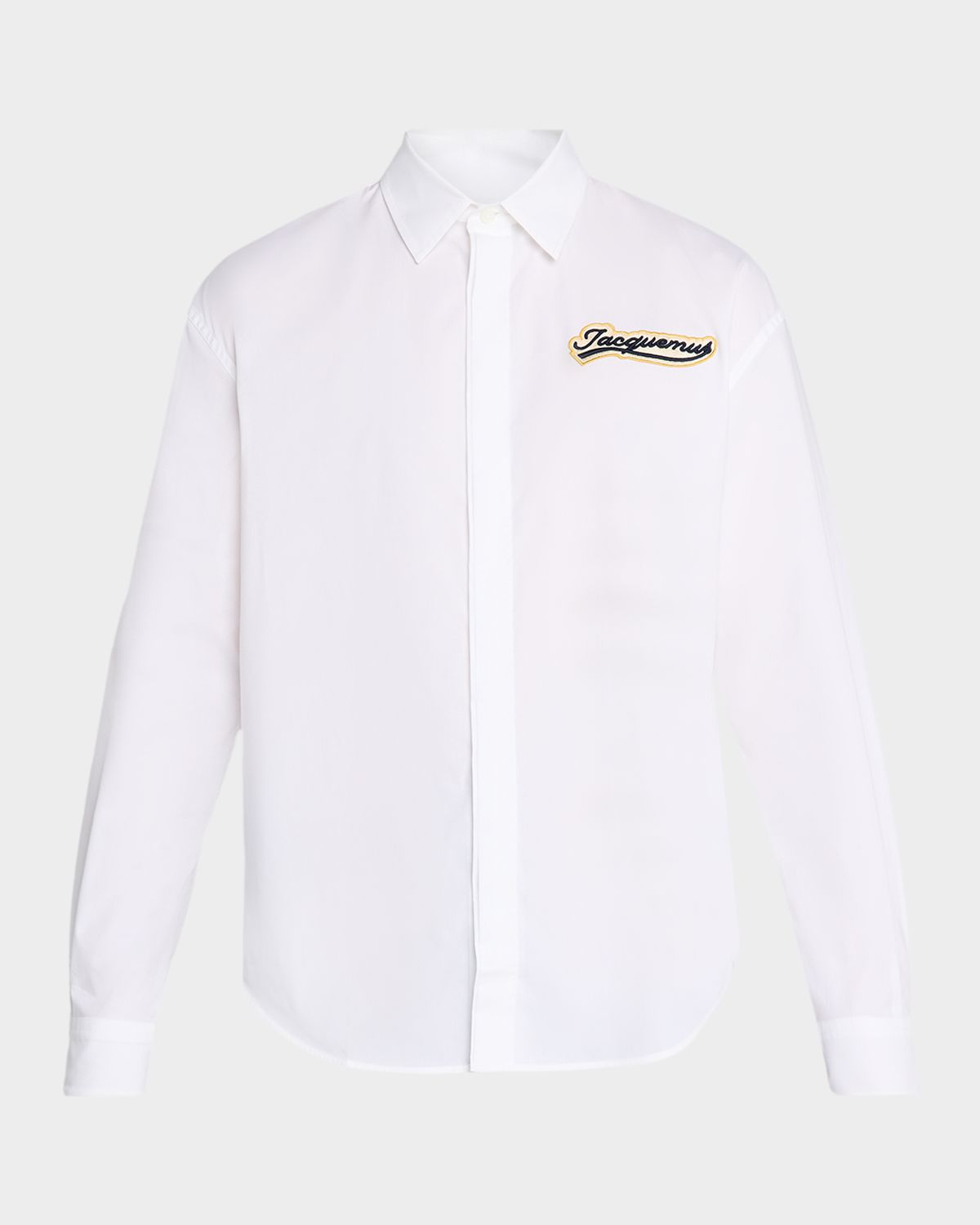 Jacquemus Men 's Simon Logo Patch Cotton Sport Shirt