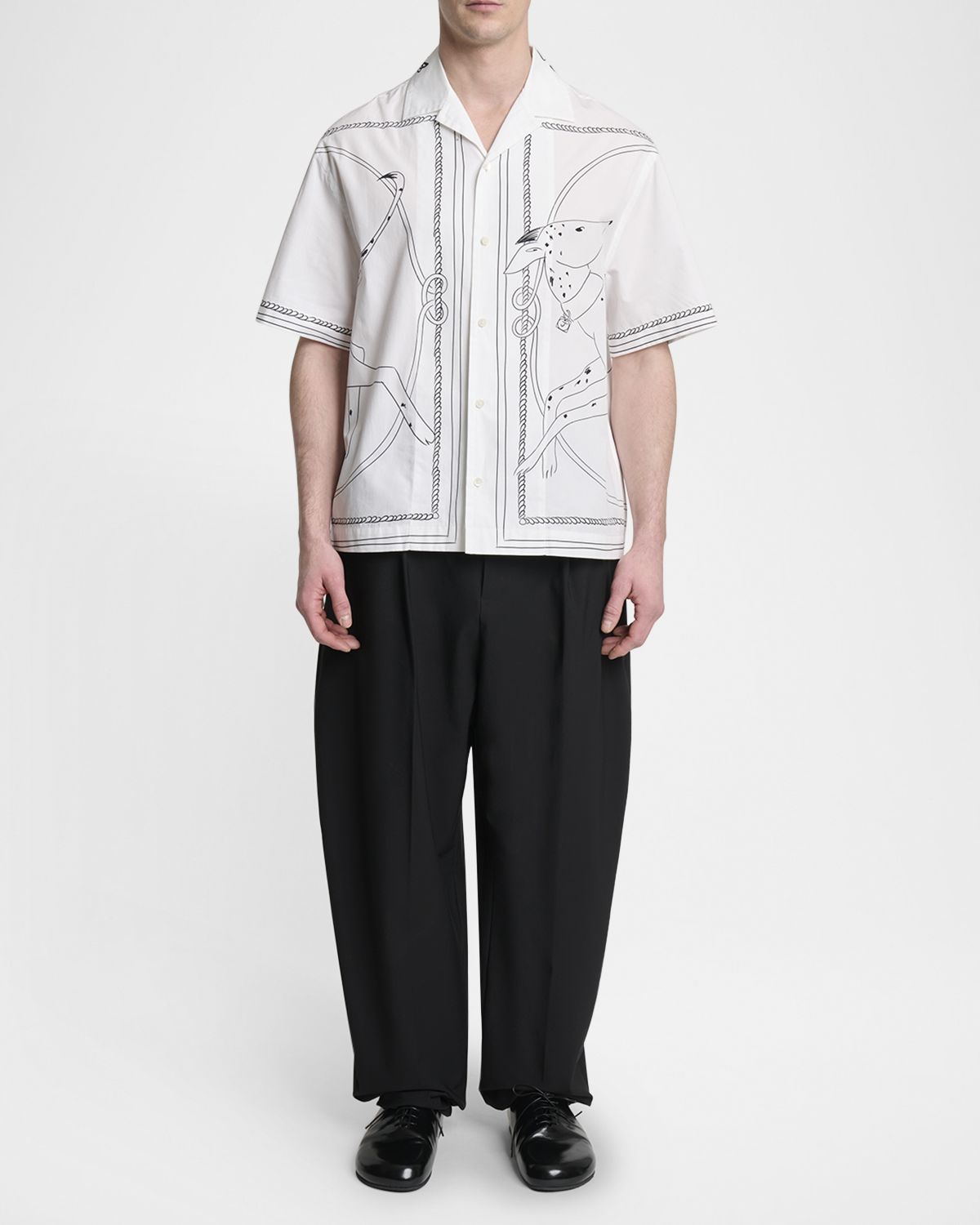 Jacquemus Men 's The Jean Dog-Print Cotton Camp Shirt