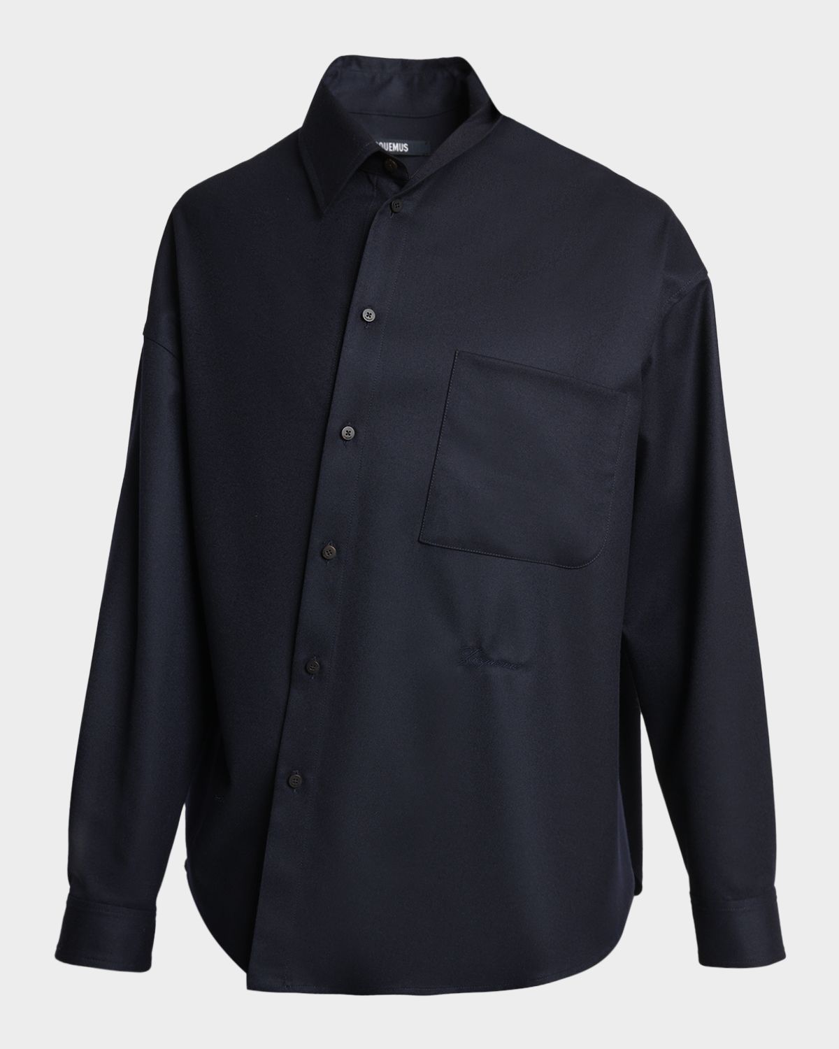 Jacquemus Men 's The Cuadro Asymmetric Wool Pocket Button-Down Shirt