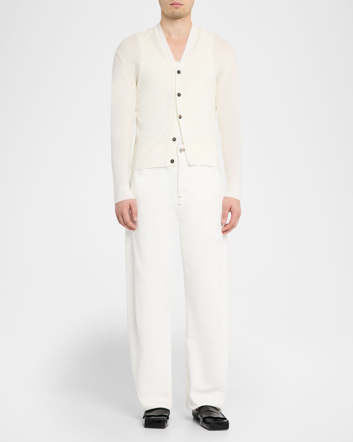 Jacquemus Men 's Brode Back-Embroidery Knit Cardigan