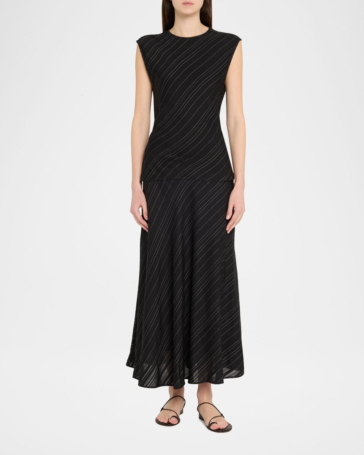 Proenza Schouler White Label Trina Woven Stripe Tie Top