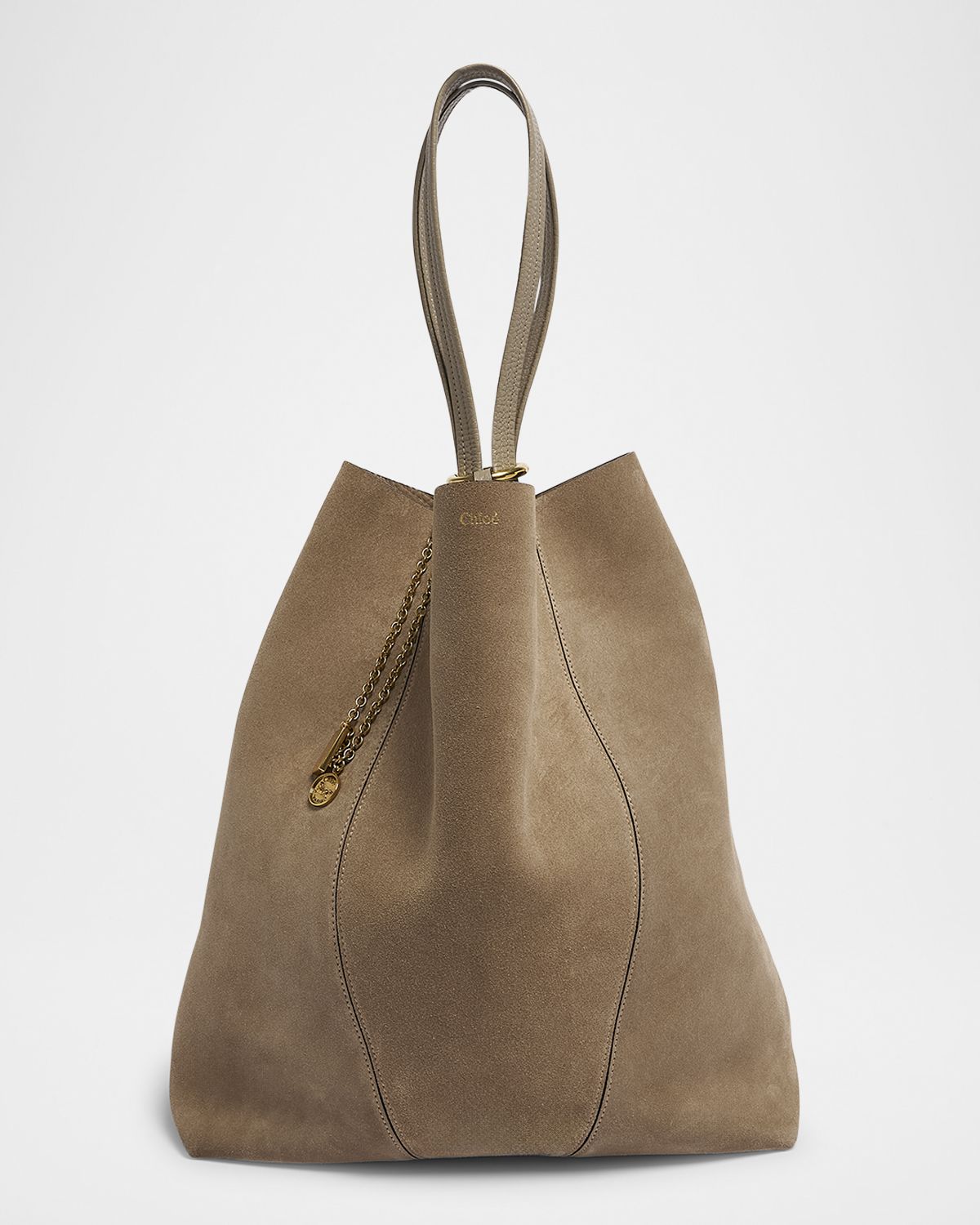 Chloe Spin Tote Bag in Suede