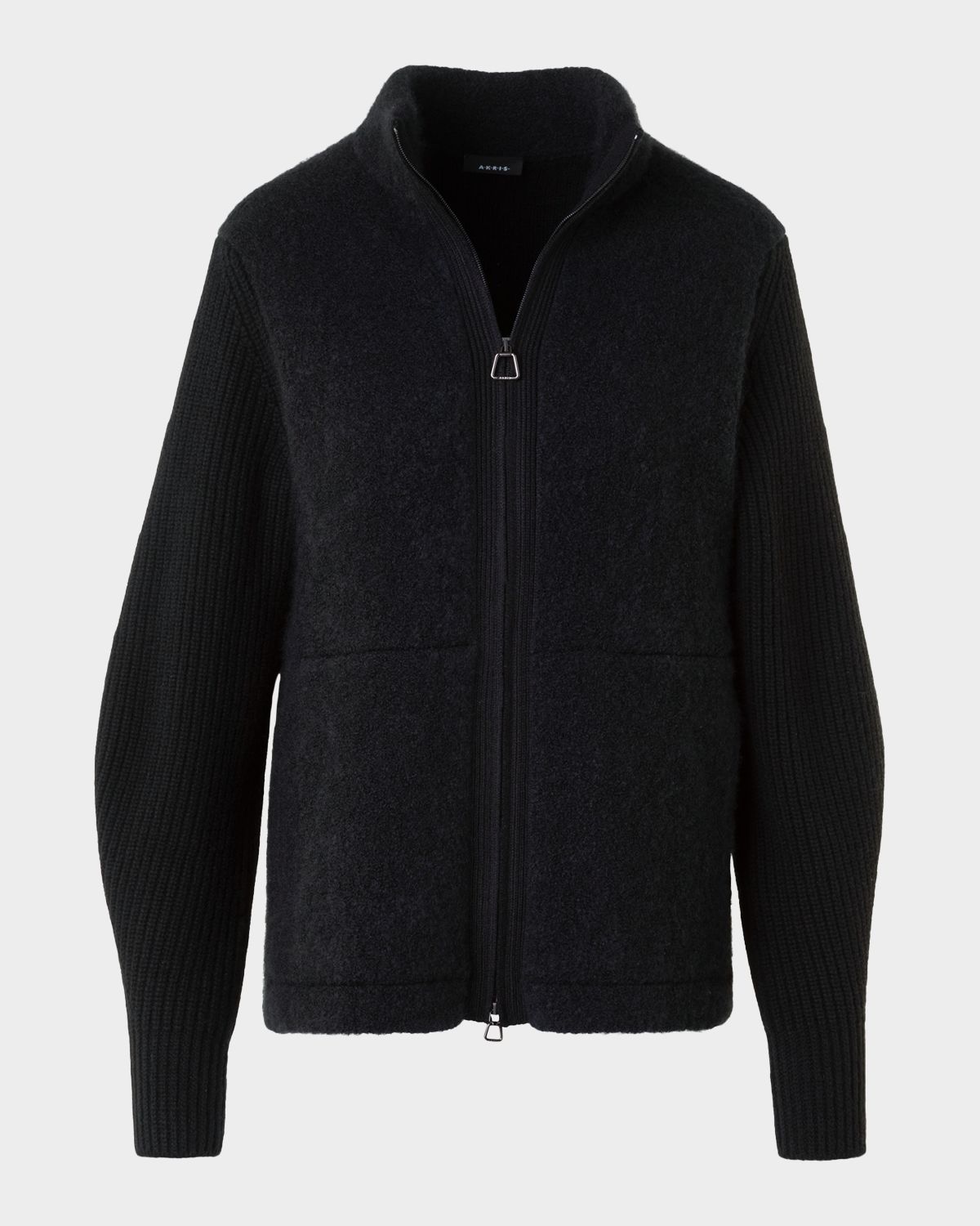 Akris Cashmere-Silk Boucle Zip Cardigan