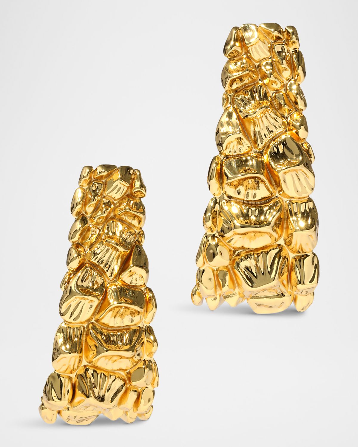 Alexis Bittar Brut Croco Hoop Earrings