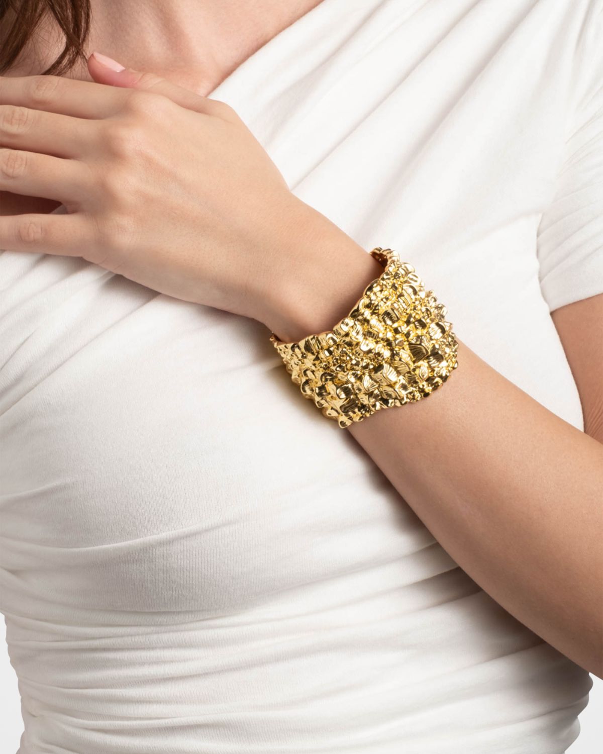 Alexis Bittar Brut Croco Cuff Bracelet