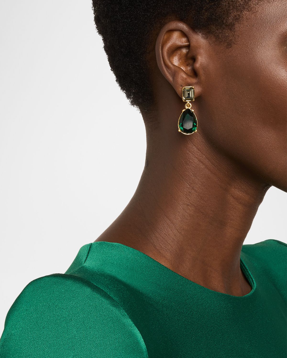 Oscar de la Renta Single Drop Crystal Earrings