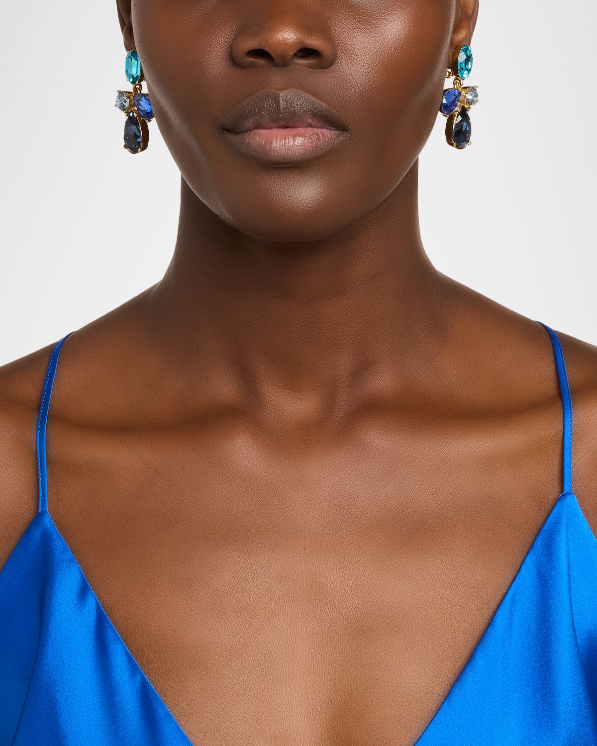 Oscar de la Renta Petal Drop Crystal Earrings
