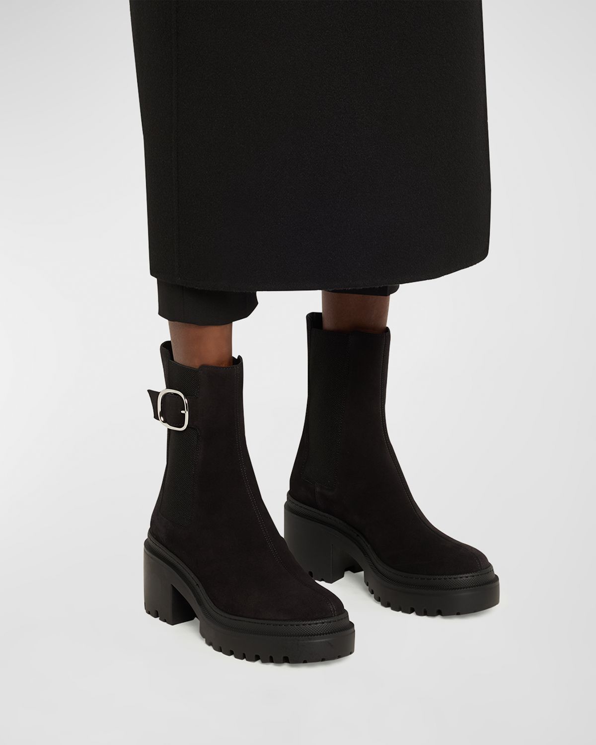 Giuseppe Zanotti Platform Suede Chelsea Boots