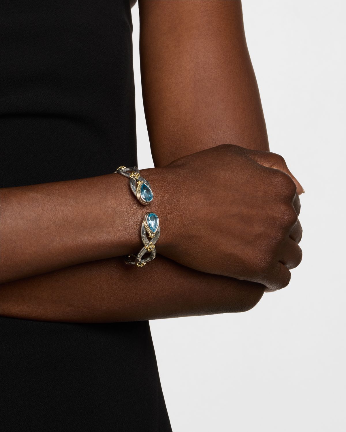 Konstantino Kyma Sky Blue Topaz Cuff Bracelet