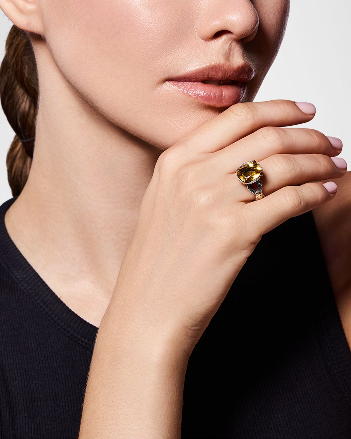 Konstantino Kyma Silver and Gold Citrine Ring