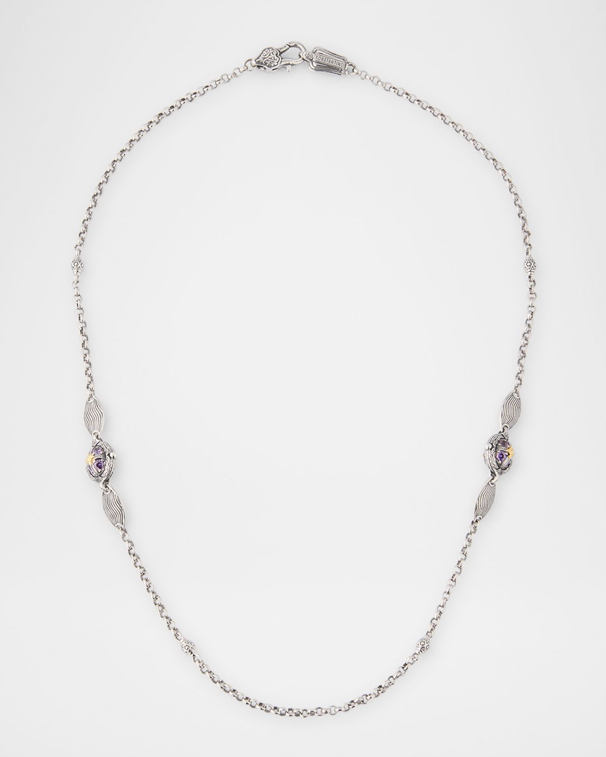 Konstantino Kyma Amethyst, Quartz and Swiss Topaz Necklace