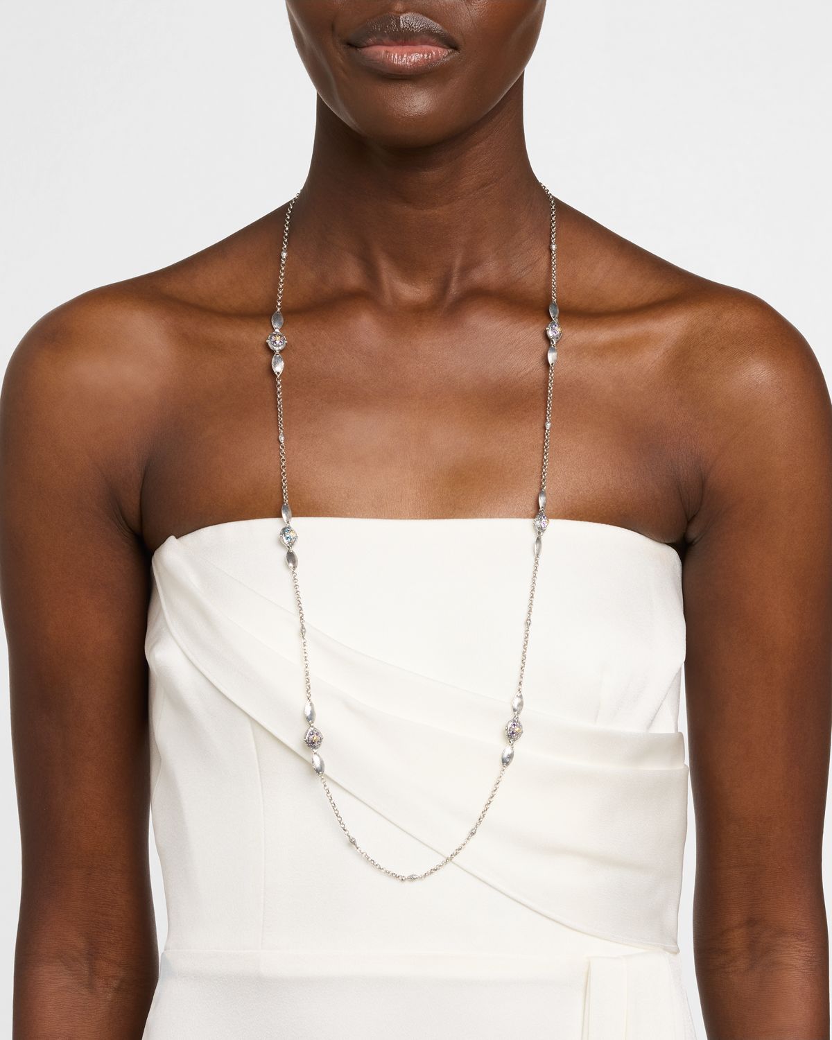 Konstantino Kyma Amethyst, Quartz and Swiss Topaz Necklace