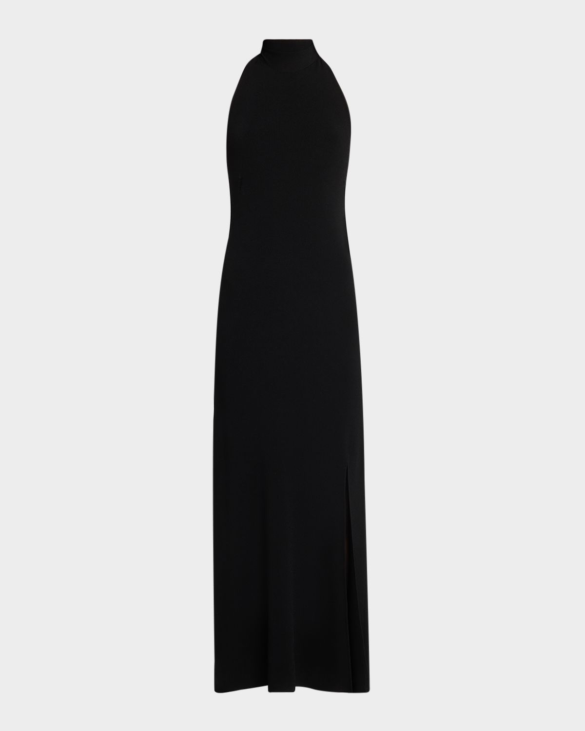 LAPOINTE Matte Viscose Halterneck Slit Maxi Dress