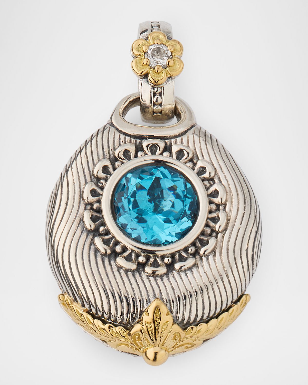 Konstantino Kyma Enhancer with Blue Topaz and White Sapphire