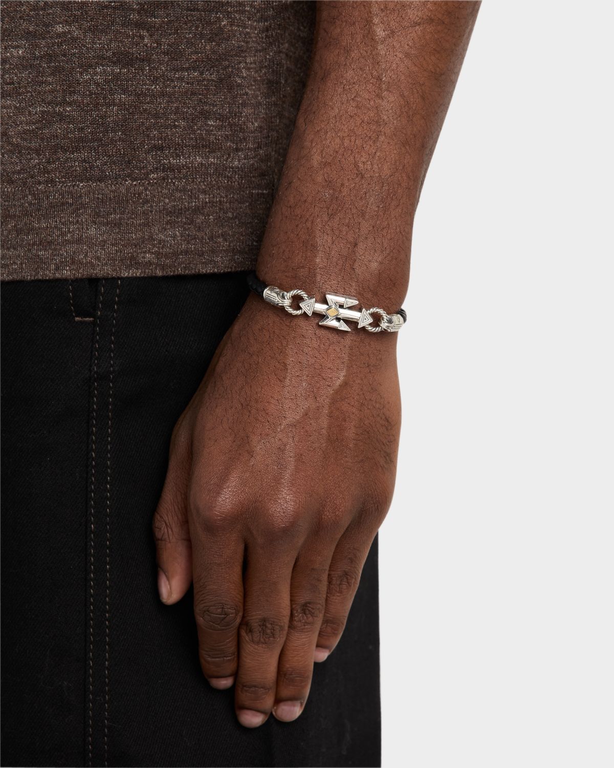 Konstantino Men 's Hydra Leather Bracelet