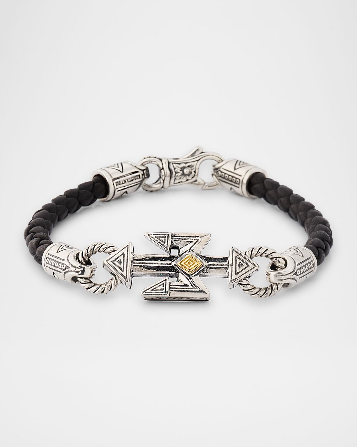 Konstantino Men 's Hydra Leather Bracelet