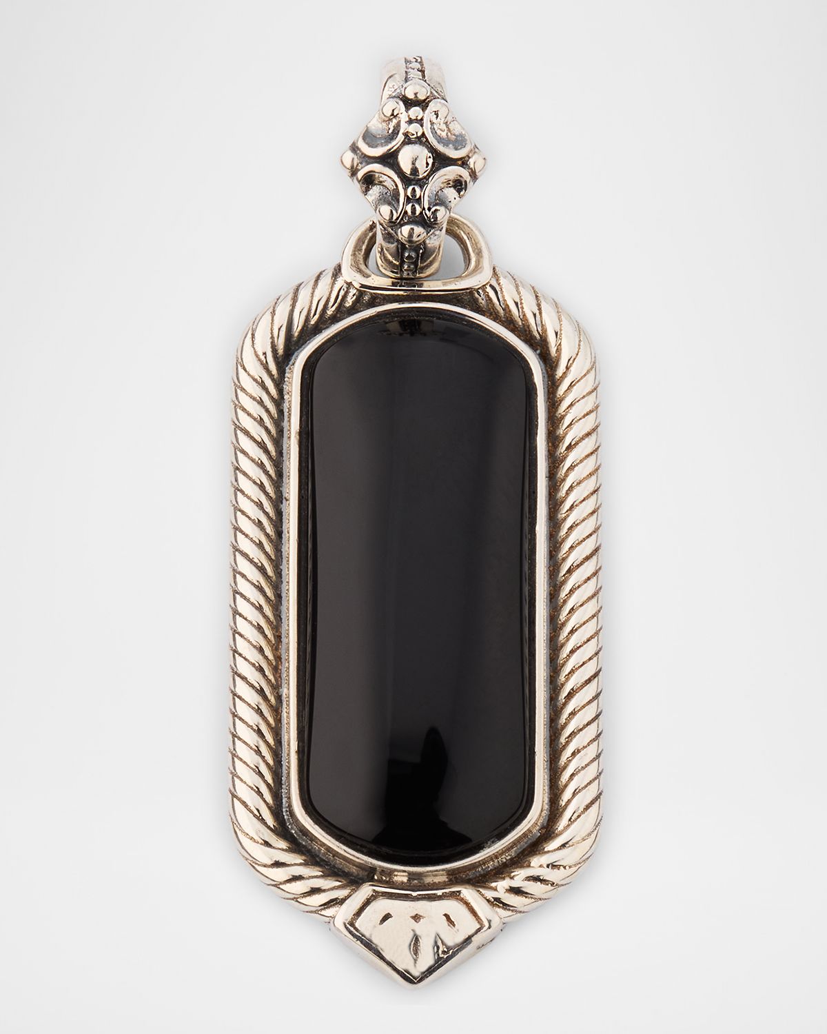 Konstantino Men 's Kavos Sterling Silver and Black Onyx Pendant