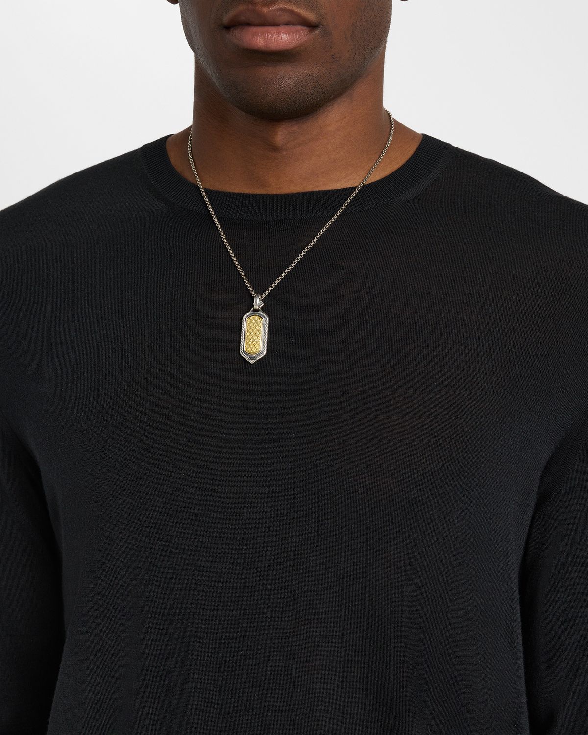 Konstantino Men 's Kavos Sterling Silver and Bronze Pendant