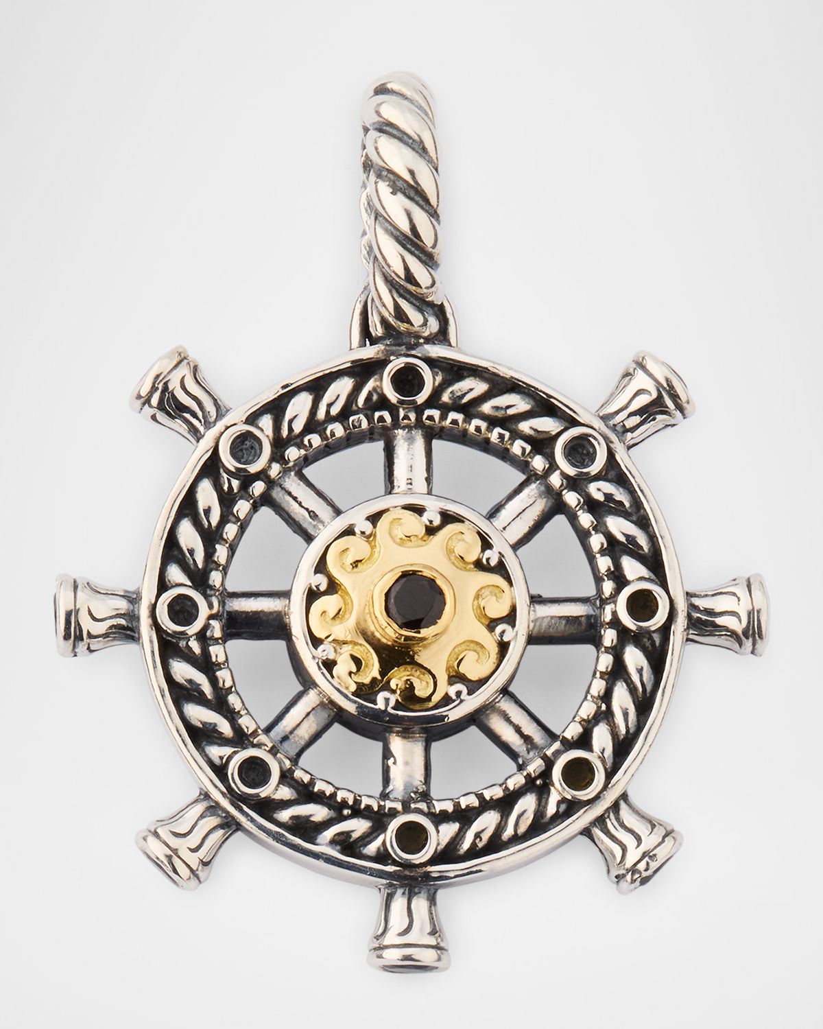 Konstantino Men 's Hydra Sterling Silver and 18K Gold Pendant with Spinel