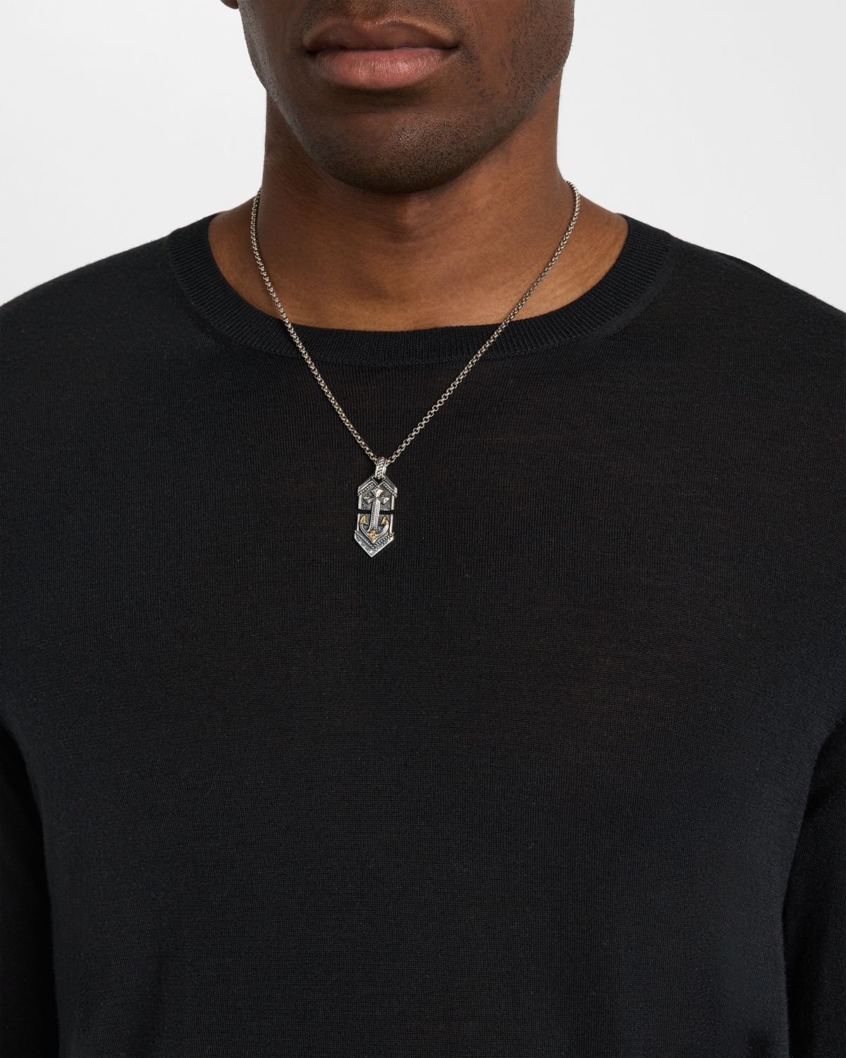 Konstantino Men 's Hydra Sterling Silver and 18K Gold Pendant