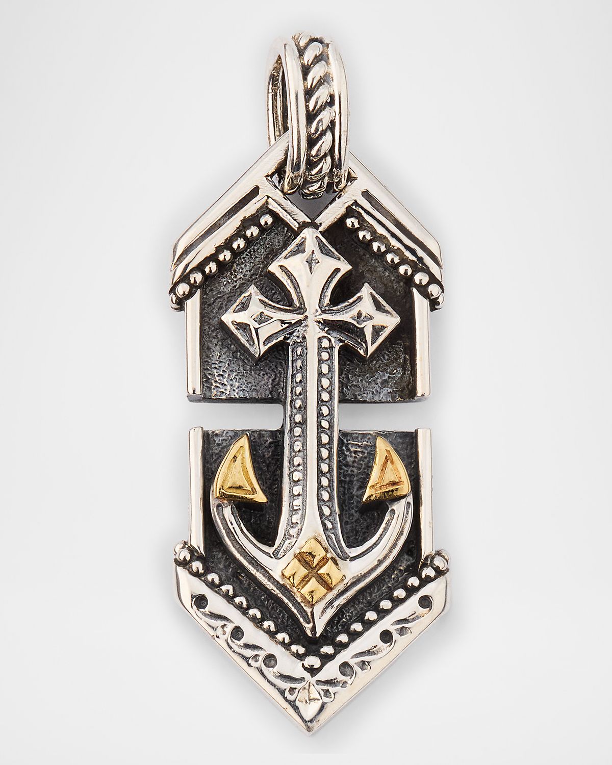 Konstantino Men 's Hydra Sterling Silver and 18K Gold Pendant