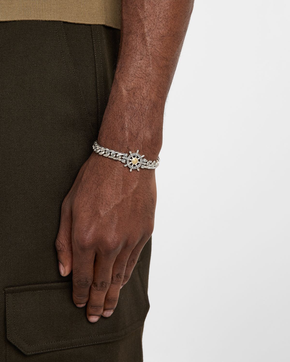 Konstantino Men 's Hydra Sterling Silver and 18K Gold Bracelet