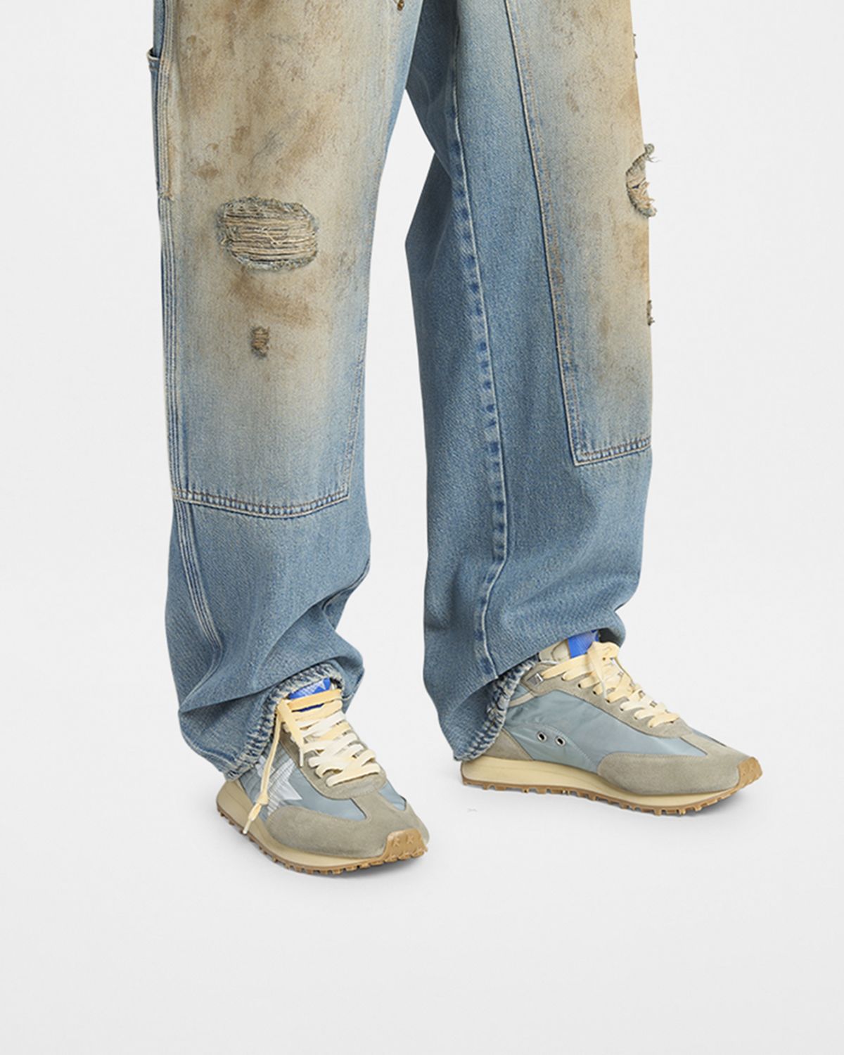 Golden Goose Men 's Nylon and Suede Running Marathon Sneakers