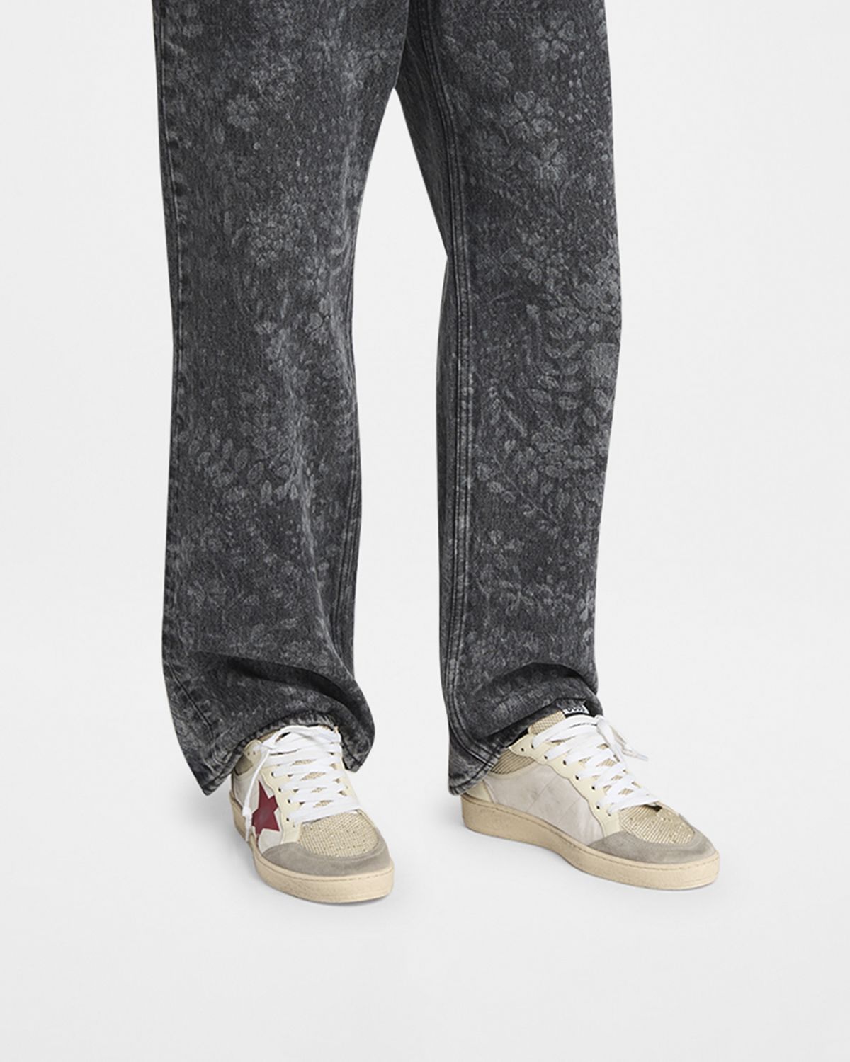 Golden Goose Men 's Ball Star Mesh and Leather Low-Top Sneakers