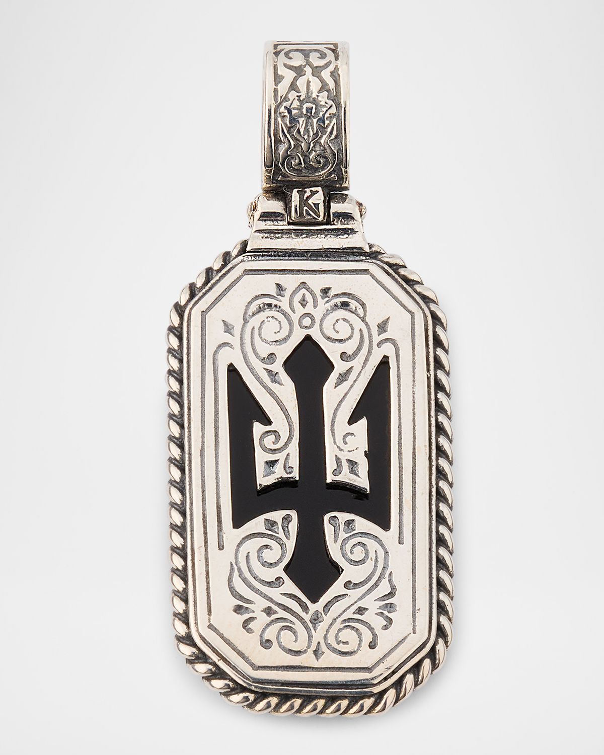 Konstantino Men 's Hydra Sterling Silver Onyx Pendant