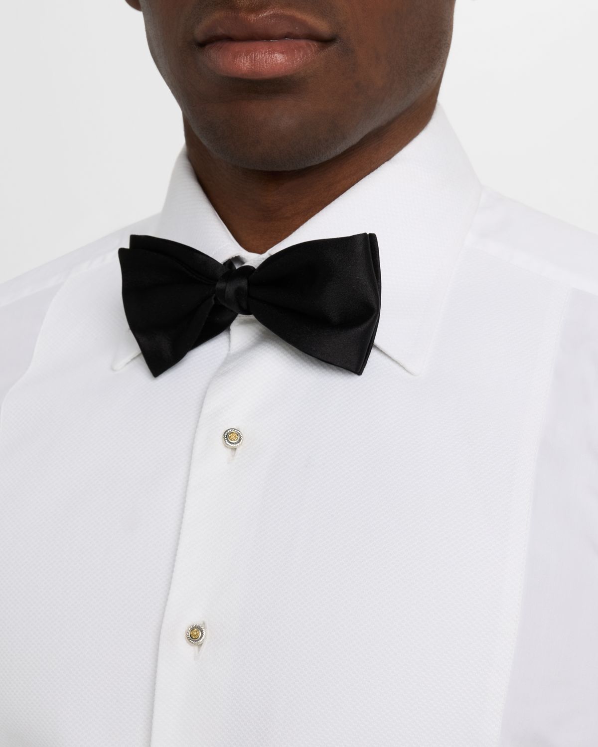 Konstantino Men 's Kavos Sterling Silver and Bronze Tuxedo Stud Set