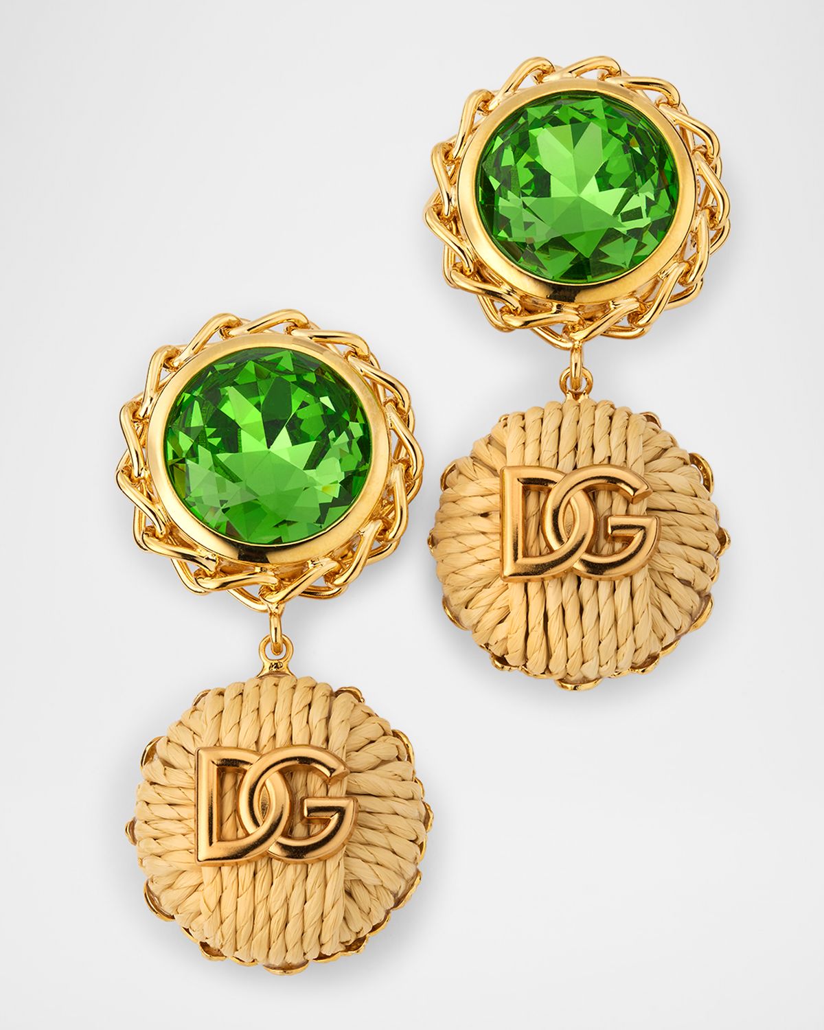 Dolce & Gabbana Bijoux Clip Earrings with Logo Drop