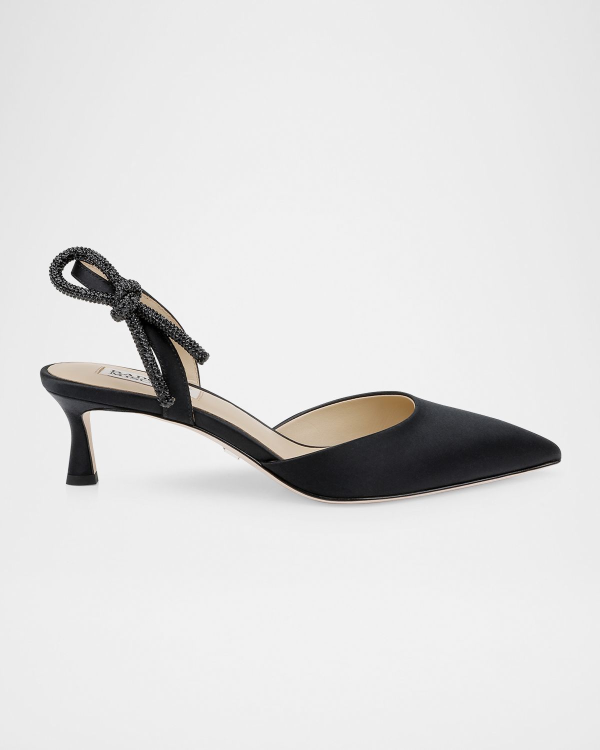 Badgley Mischka Gentry Embellished Bow Kitten-Heel Halter Pumps