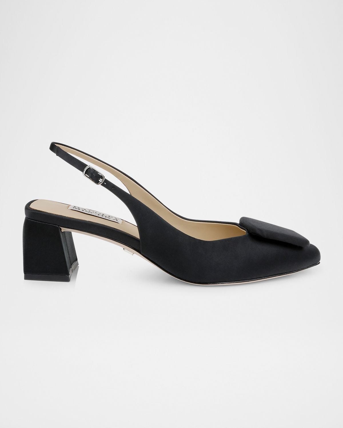 Badgley Mischka Gracen Satin Block-Heel Pumps
