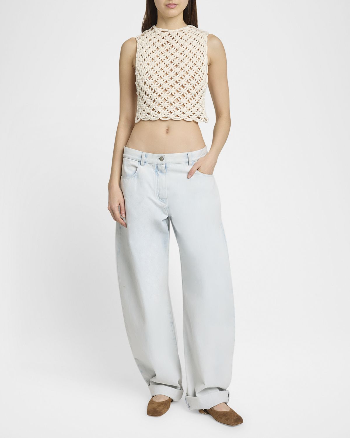 ALAIA Rounded Low-Rise Jeans