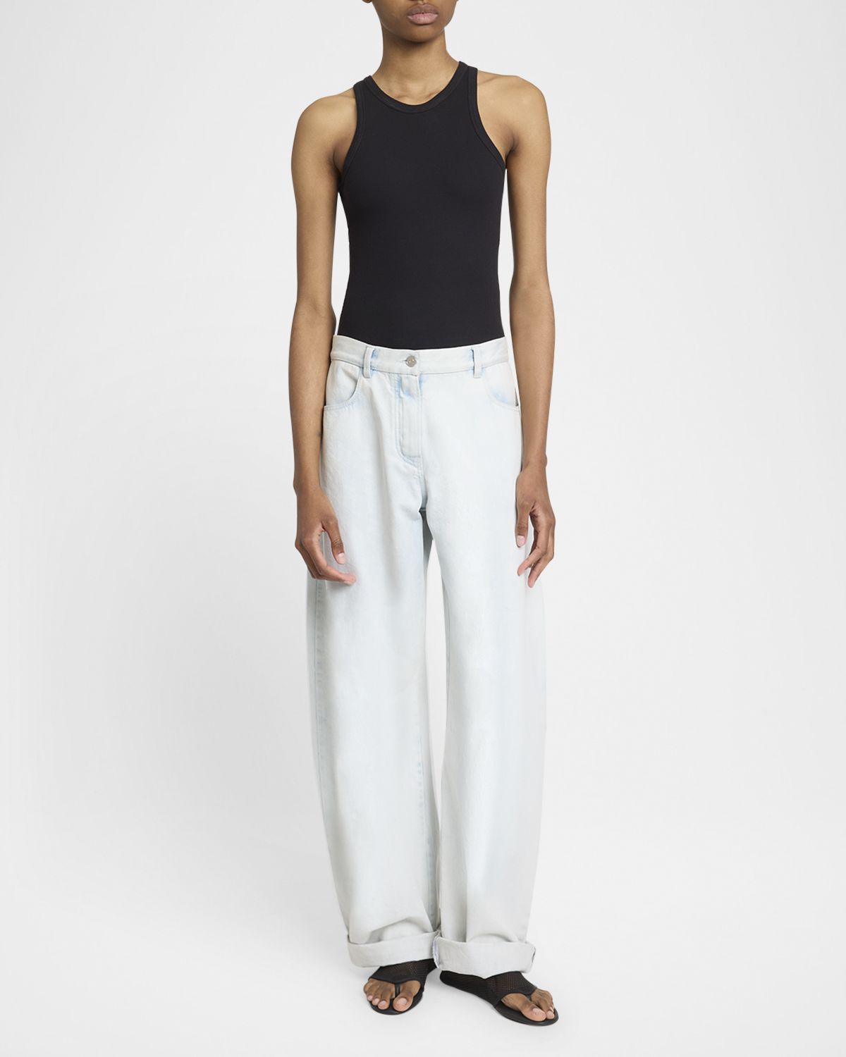 ALAIA Ribbed Sleeveless Bodysuit