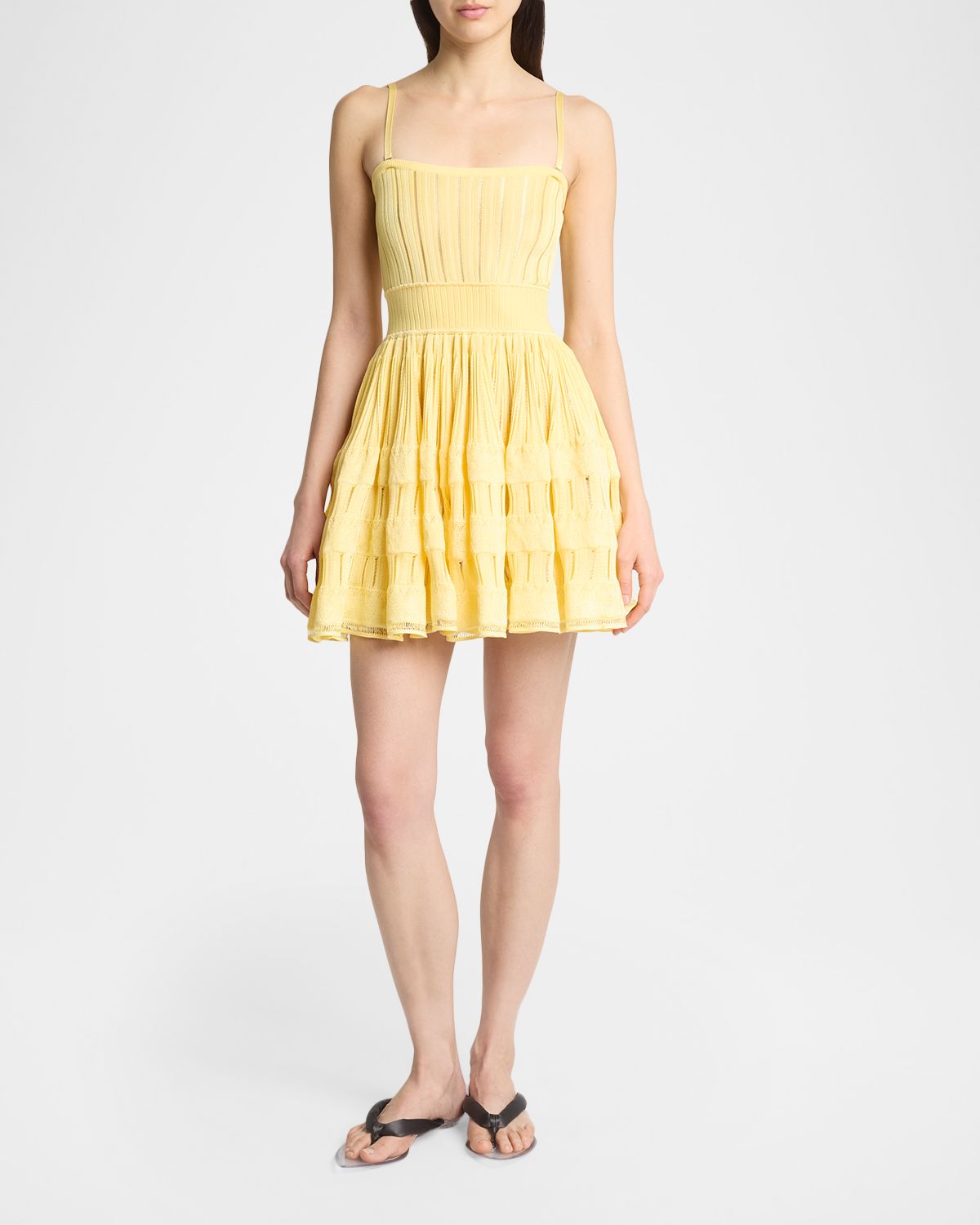 ALAÏA A-Line Crinoline Mini Dress with Removable Straps | Thumbnail 5