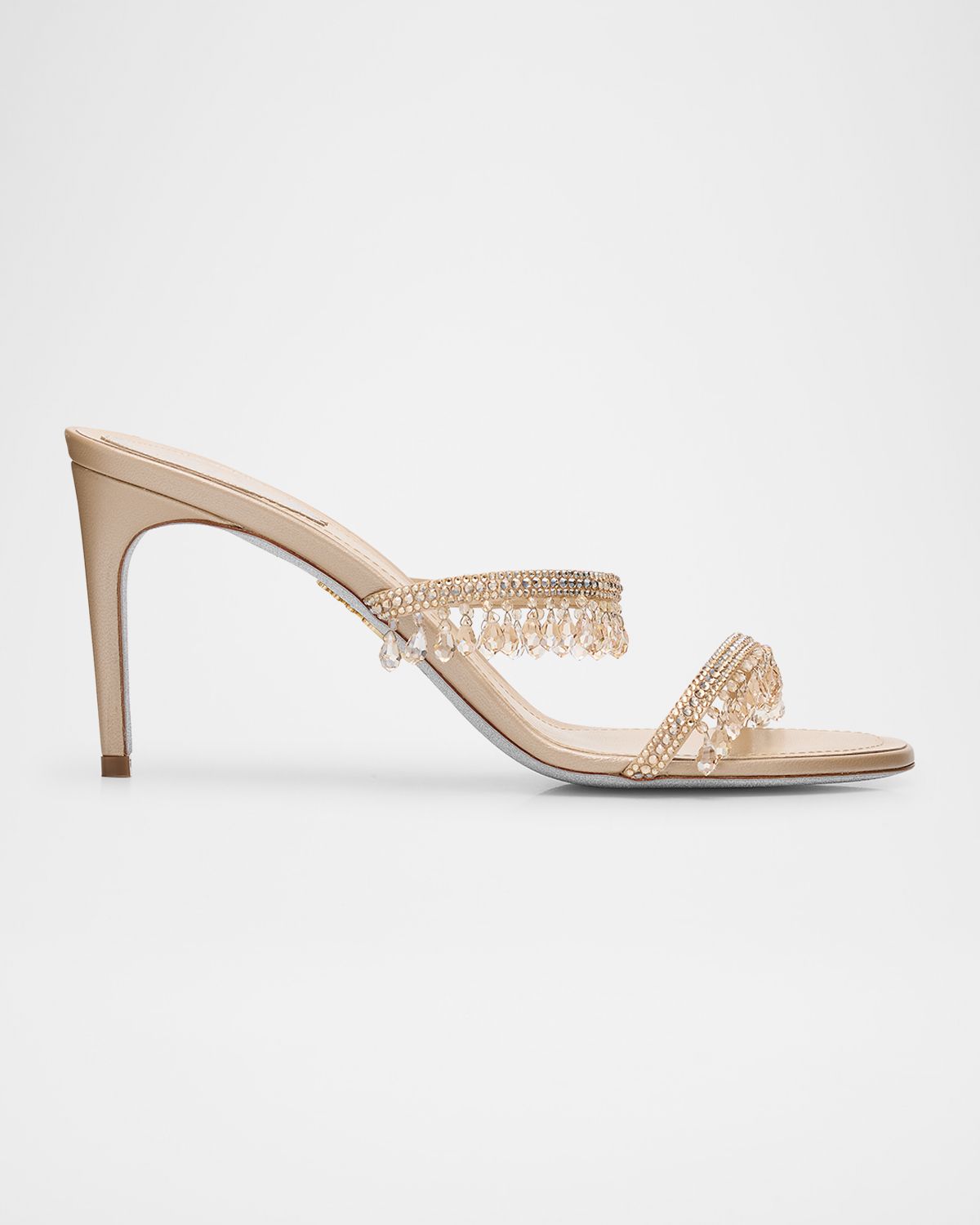 Rene Caovilla Satin Strass Chandelier Dual-Band Sandals