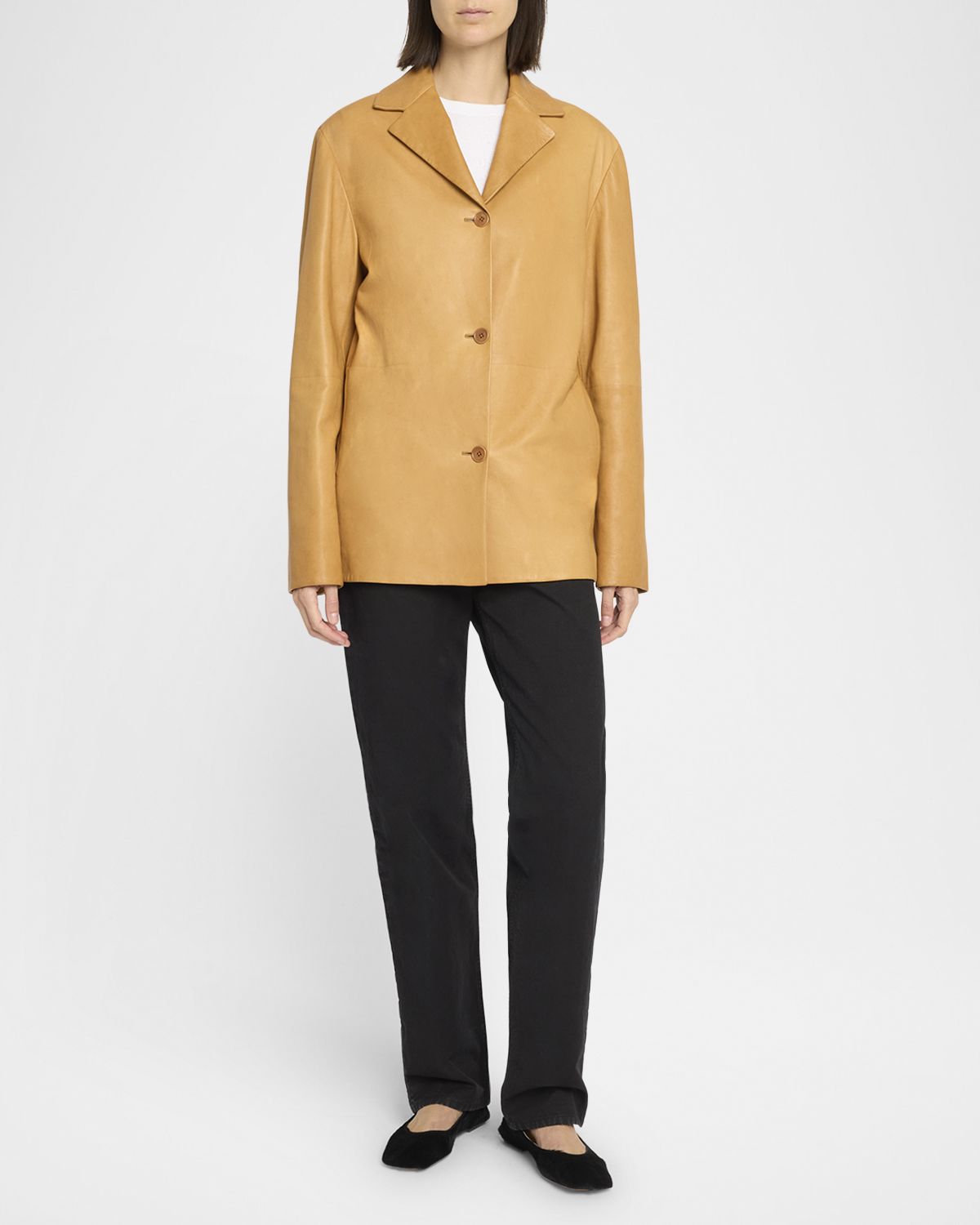 THE ROW Fabian Single-Breasted Leather Jacket