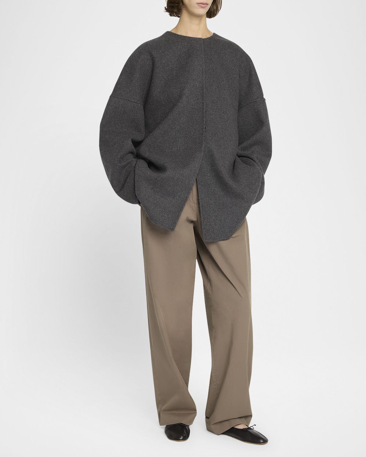 THE ROW Elke Brushed Cashmere Single-Breasted Jacket