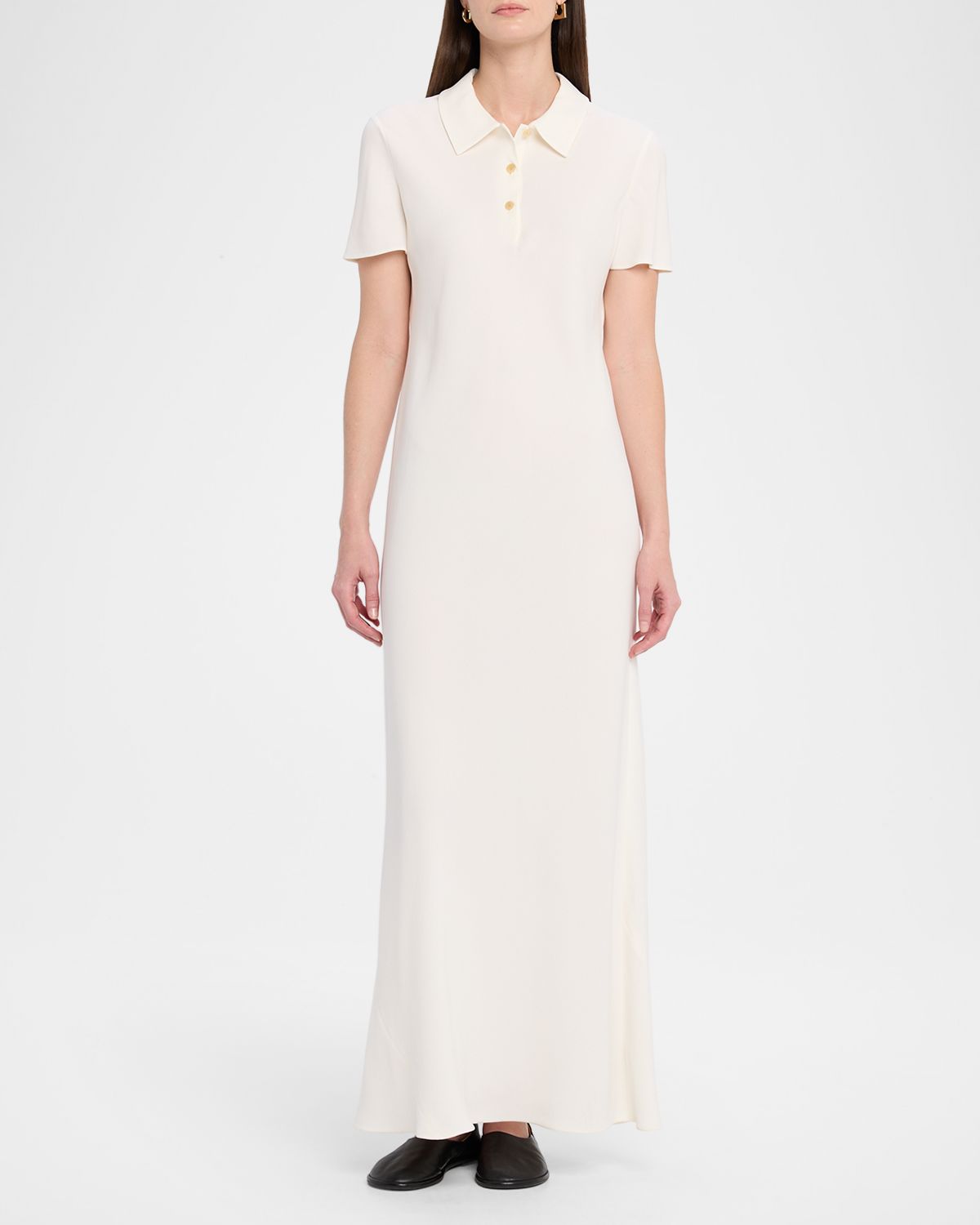 THE ROW Valenit Short-Sleeve Maxi Polo Dress