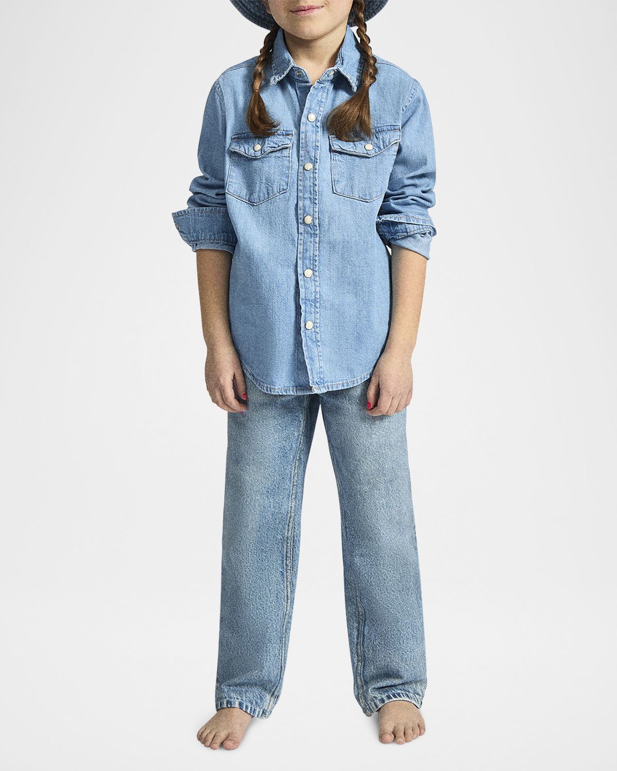 Rag & Bone Kid 's Mini Miramar Wide-Leg Jeans, Size 12M-10