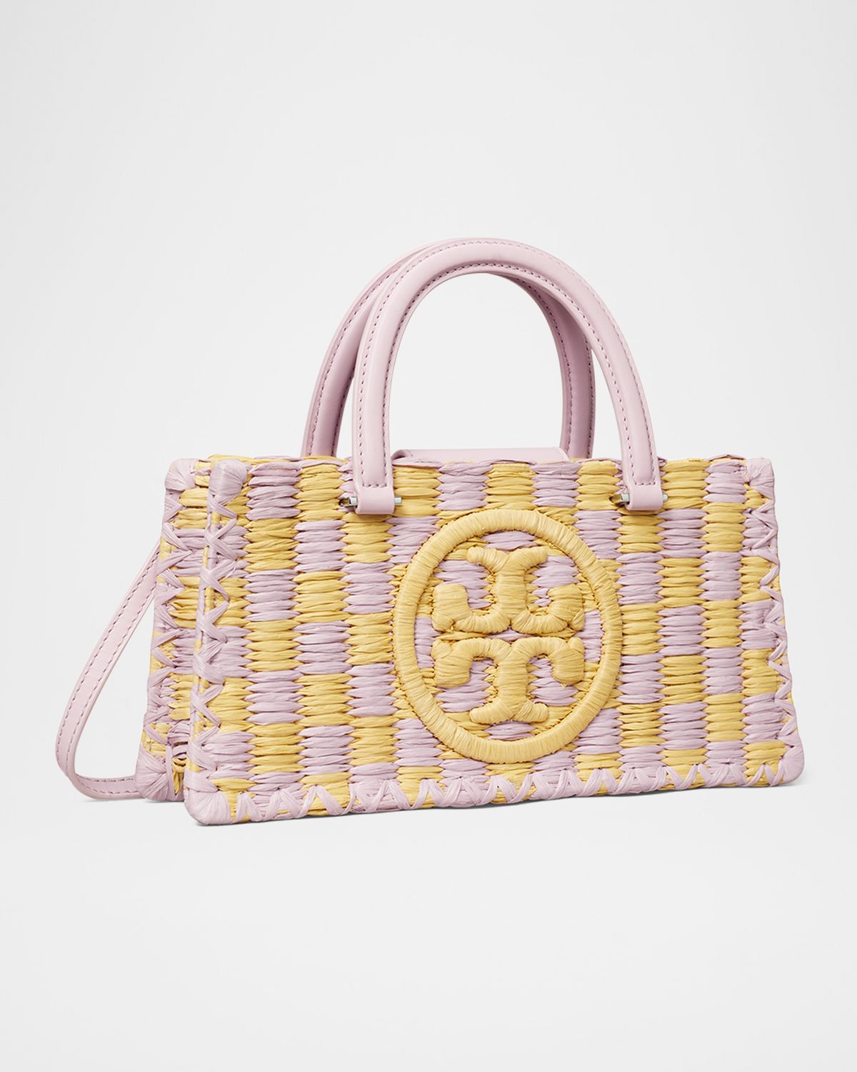 Tory Burch Ella Checkered Crochet Top-Handle Bag