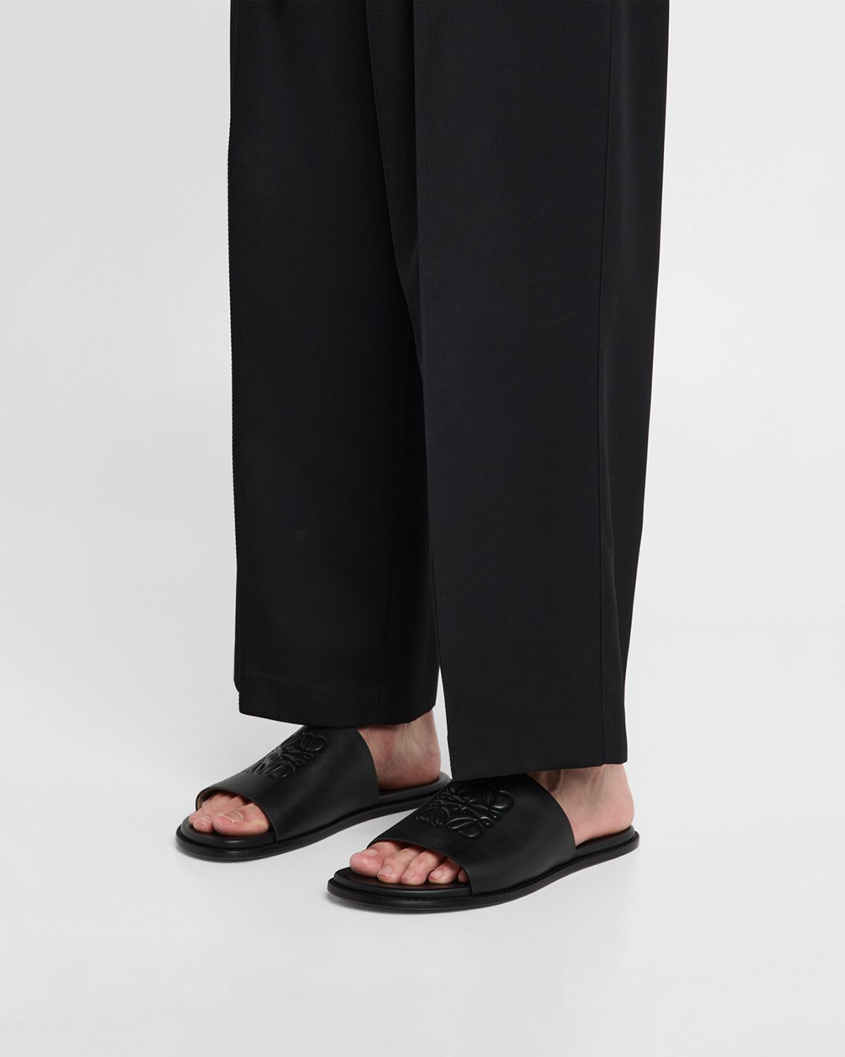 Loewe Men's Flex Anagram Soft Calfskin Slide Sandals