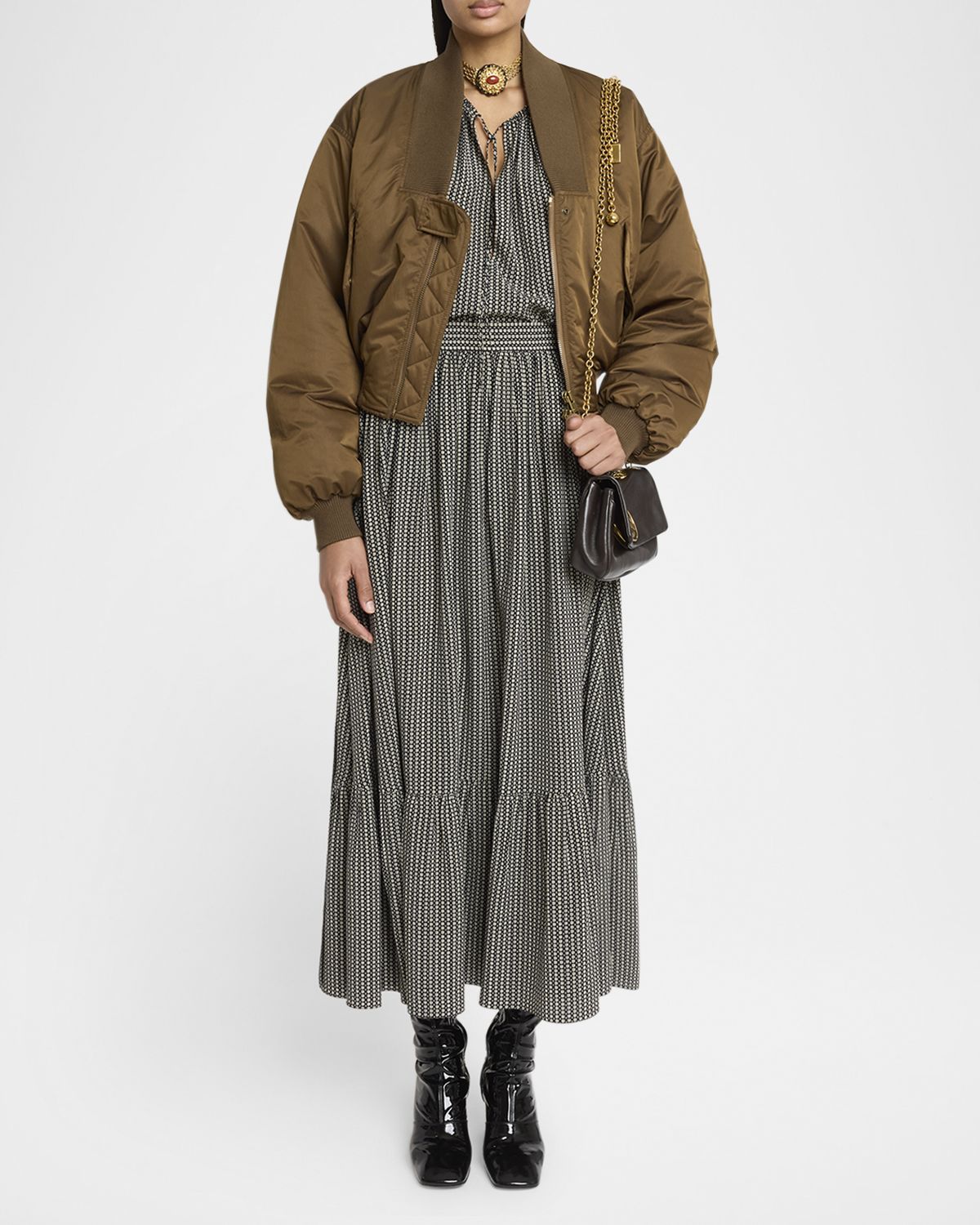 Chloe V-Neck Bomber Jacket